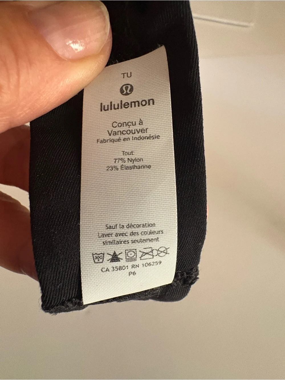 lululemon athletica Black Headband with Reflective Logo, one size
